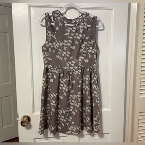 Gray and white animal pattern dress